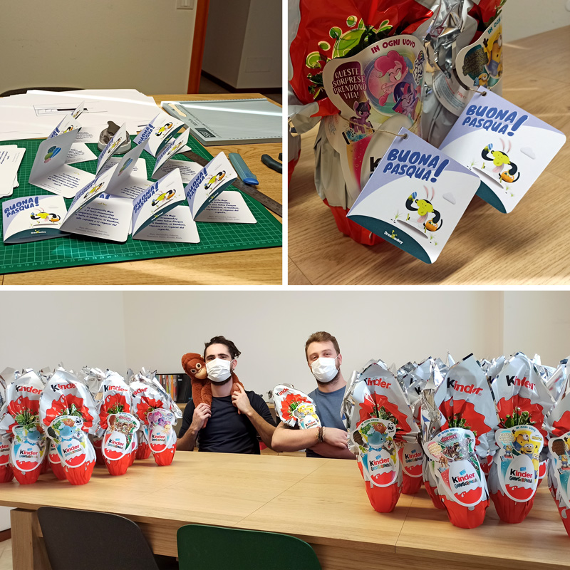  Easter eggs gifted by Dreamonkey to the hospital of Reggio Emilia