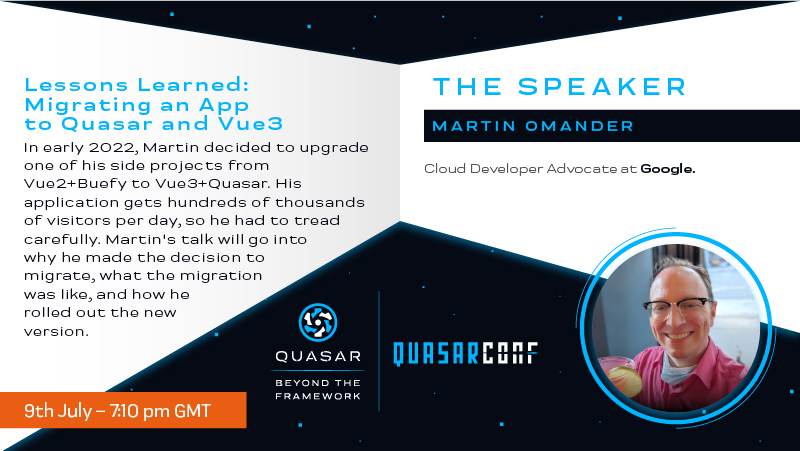 Quasar framework QuasarConf 2022 Martin Omander talk
