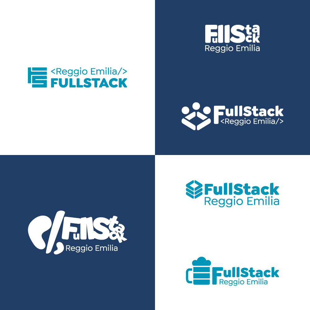 Reggio Emilia Full Stack logo logotype concept discarded