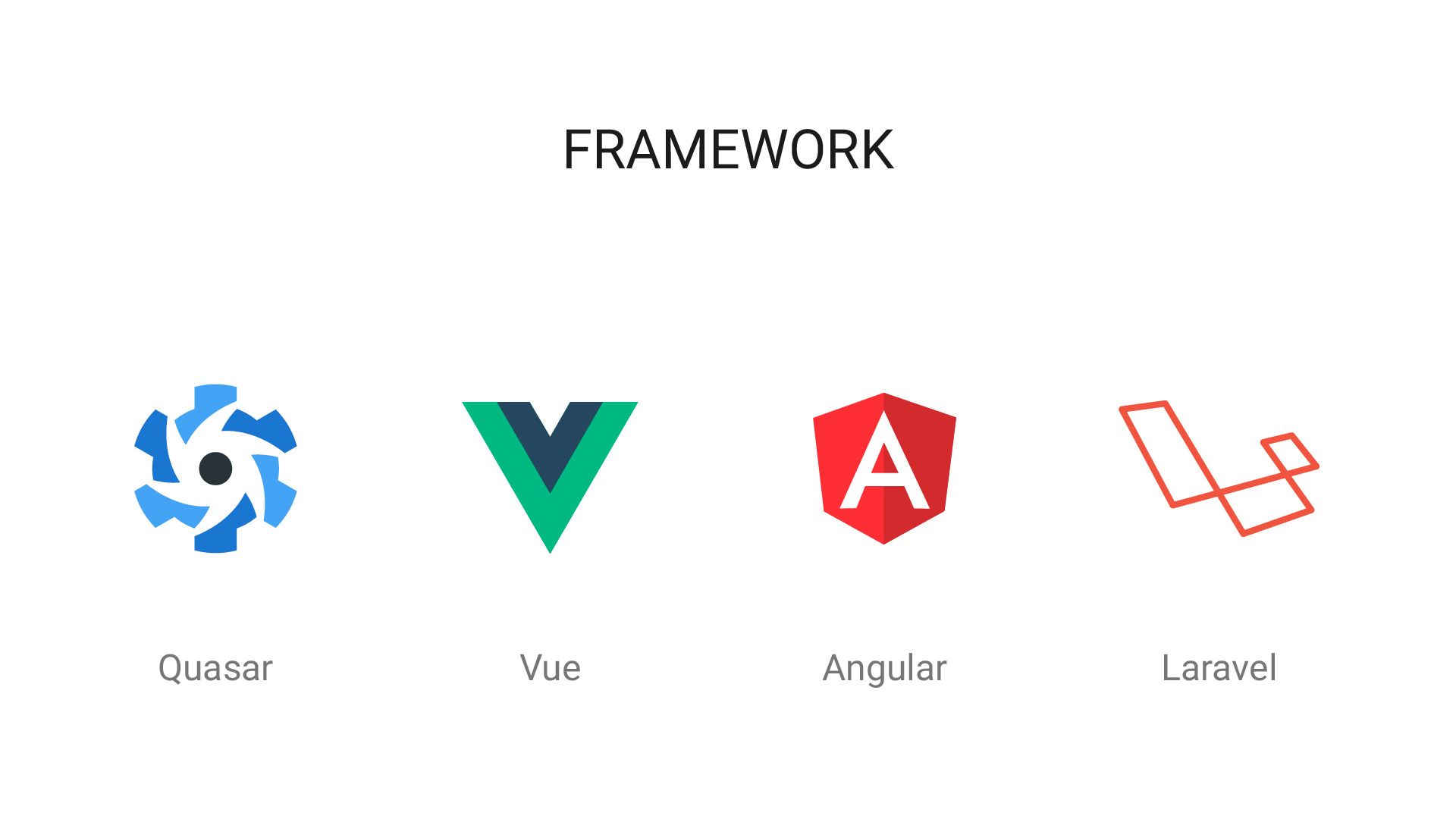 Logos of the main frameworks we use in Dreamonkey